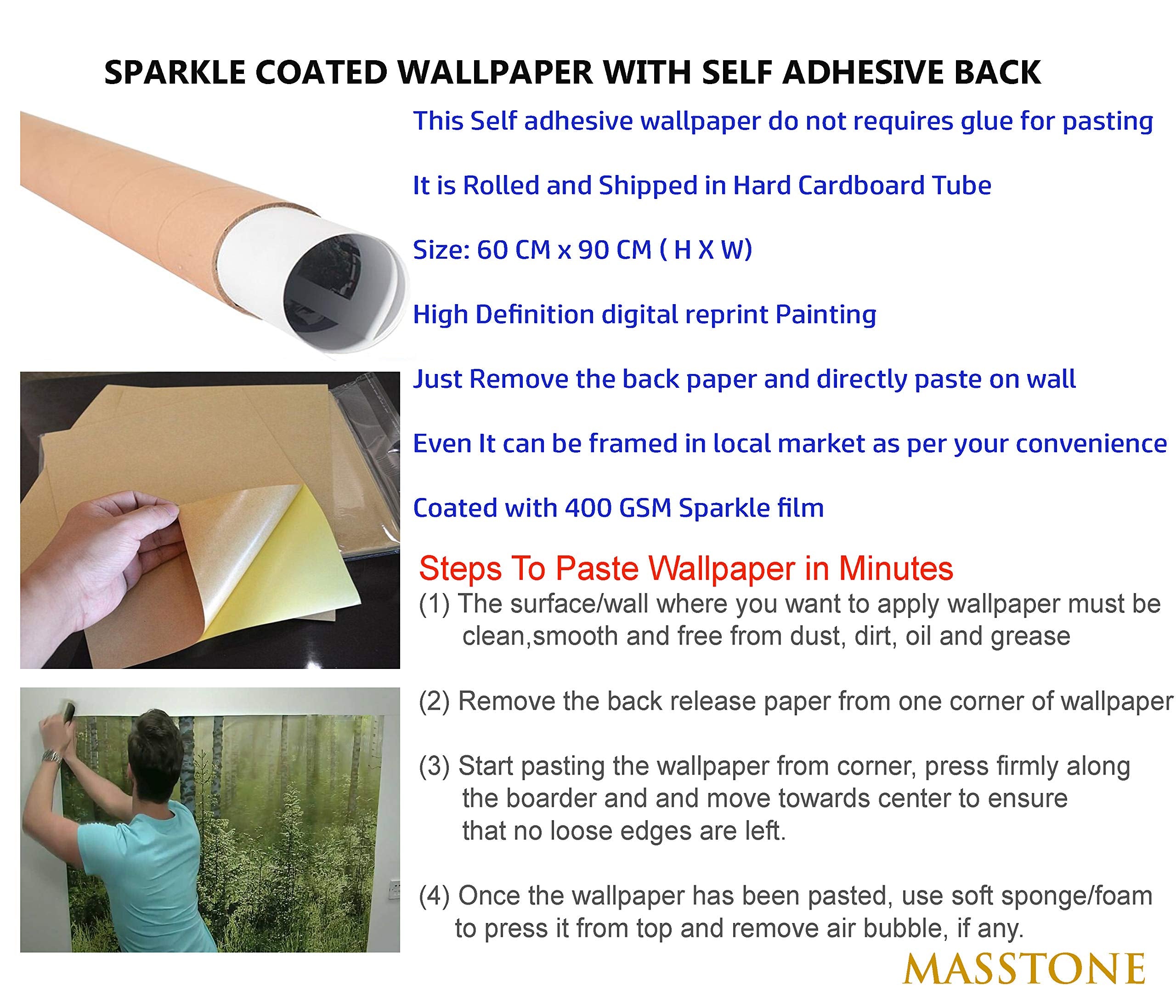 Masstone Radha Krishna Wall Painting | Home Decor Wall Painting (24x36 Inch) | Radha Krishna Painting for Wall Decoration | Wall